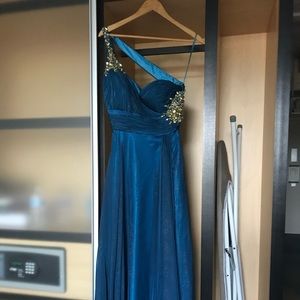 Long Blue / Turquoise Prom Dress